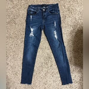 KanCan Dark Blue Distressed Skinny Jeans